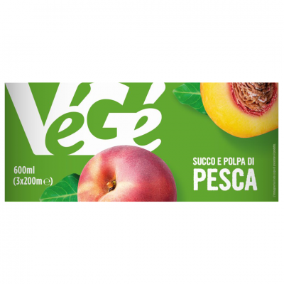 SUCCO E POLPA DI PESCA   200 ML   3 PZ